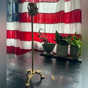 vintage tall leafy brass candlestick candle holder